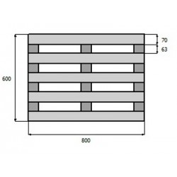 Palette bois neuve 800x800mm, 4 entrées, NIMP15